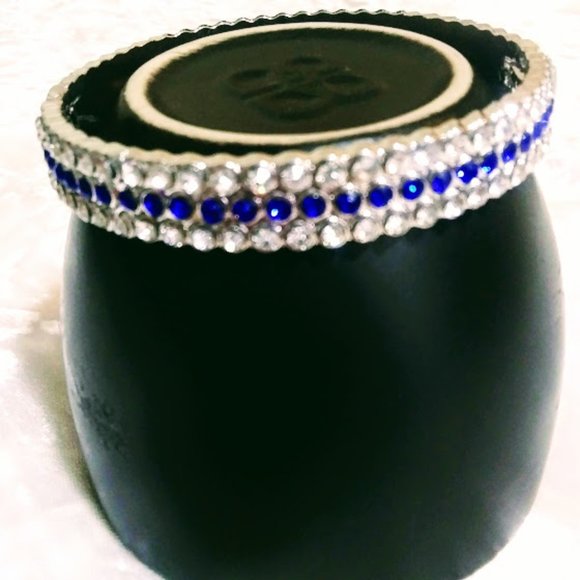 WATCH, BRACELET & HOOP EARRINGS SET*STRADA*BLUE BAND*BLUE AUSTRIAN CRYSTALS. - Picture 6 of 16